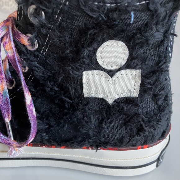 NEW w/o Tags Isabel Marant Converse Collab Boucle Black High Tops 40 39.5 - Picture 4 of 8